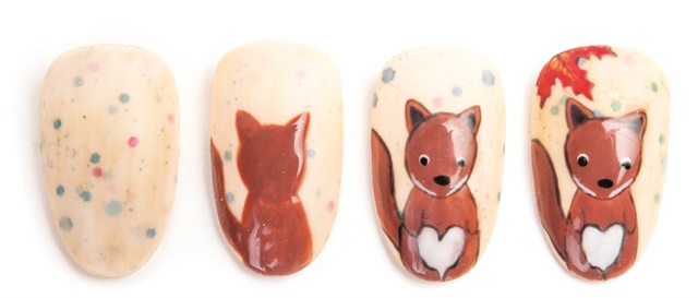 秋天的狐狸-美甲艺术家凯特琳•阿姆斯特朗（ Katelyn Armstrong）的美甲培训作品